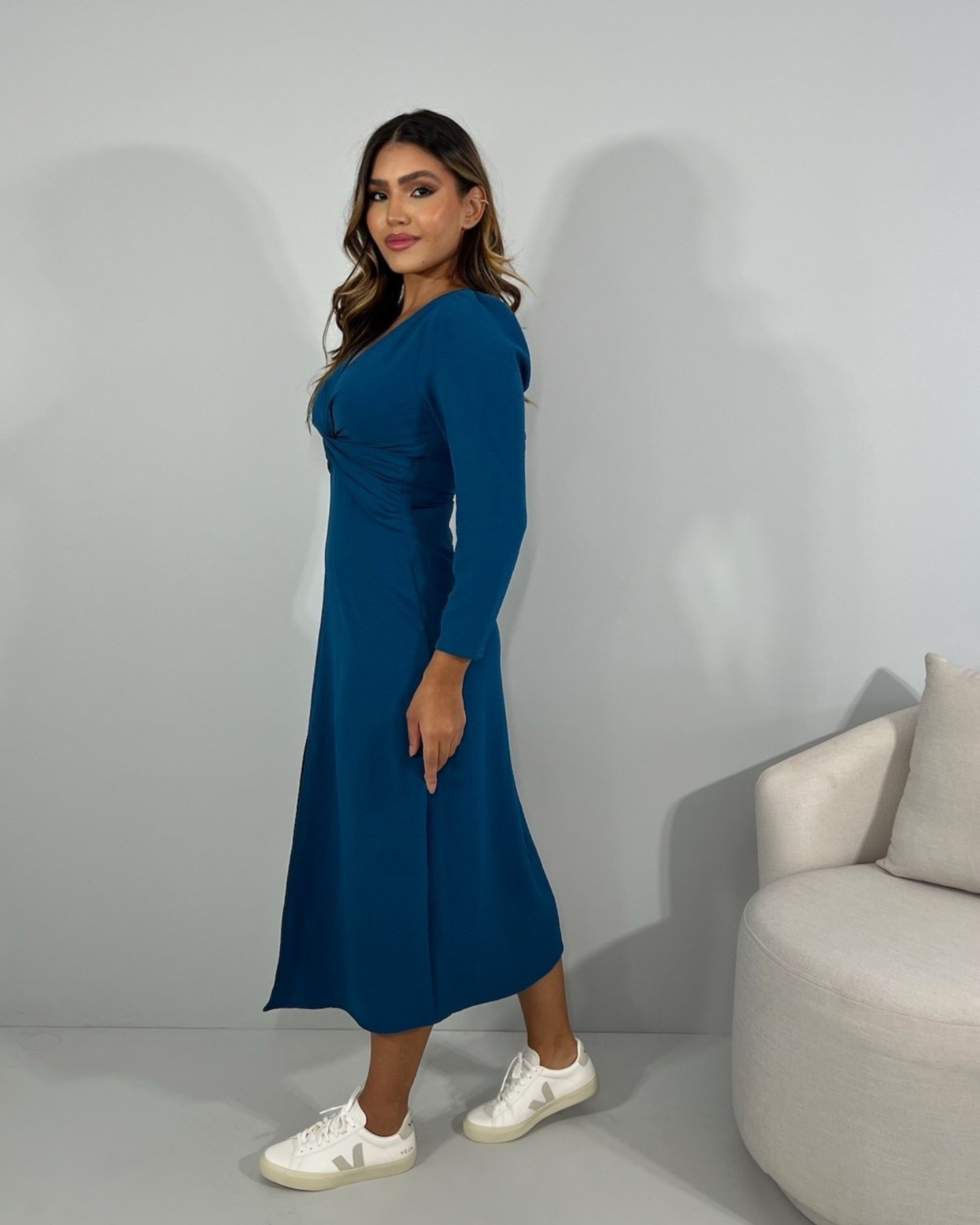 Vestido Monalisa - Azul Petróleo - Imagem 2