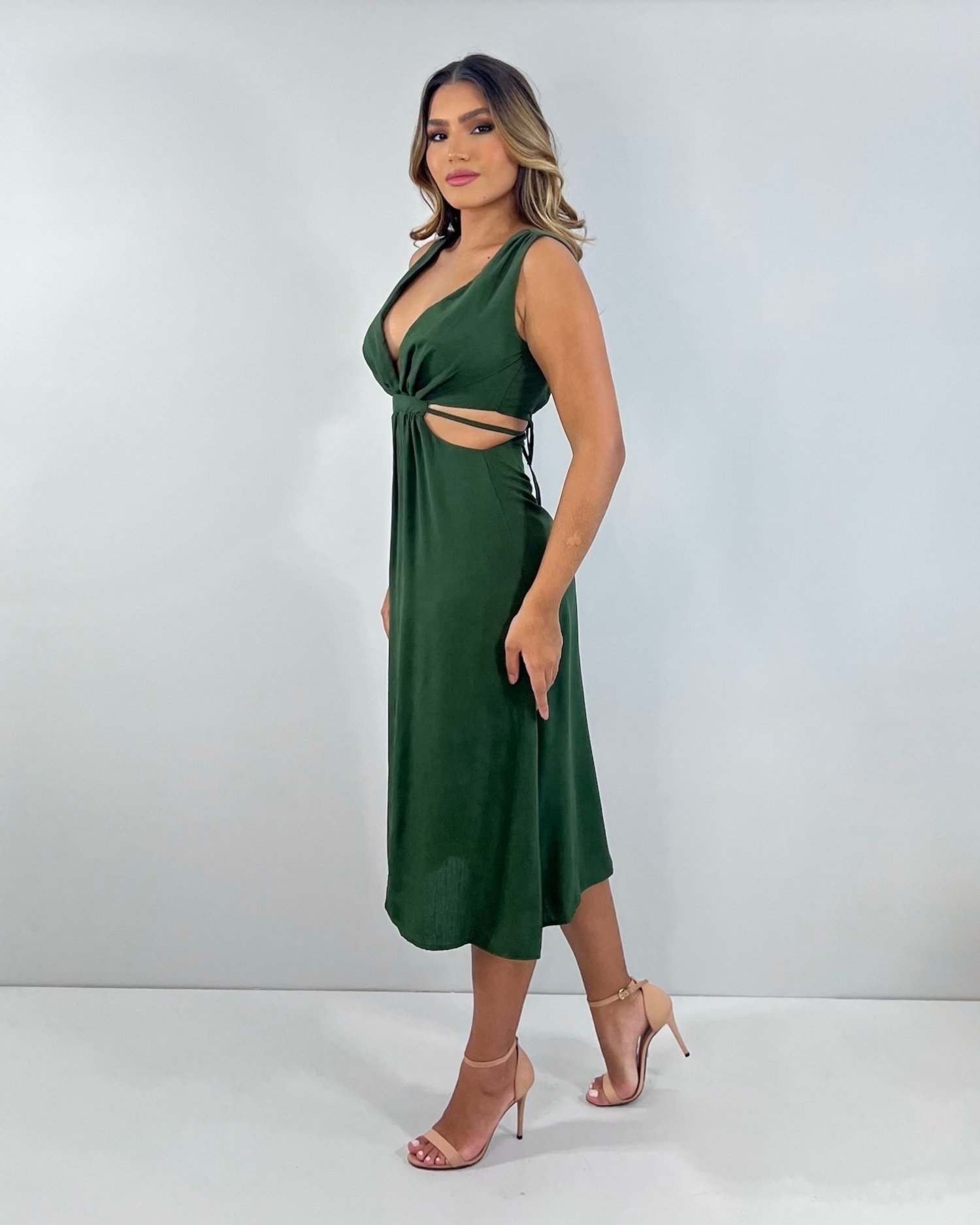 Vestido Aysha - Verde Militar - Imagem 4