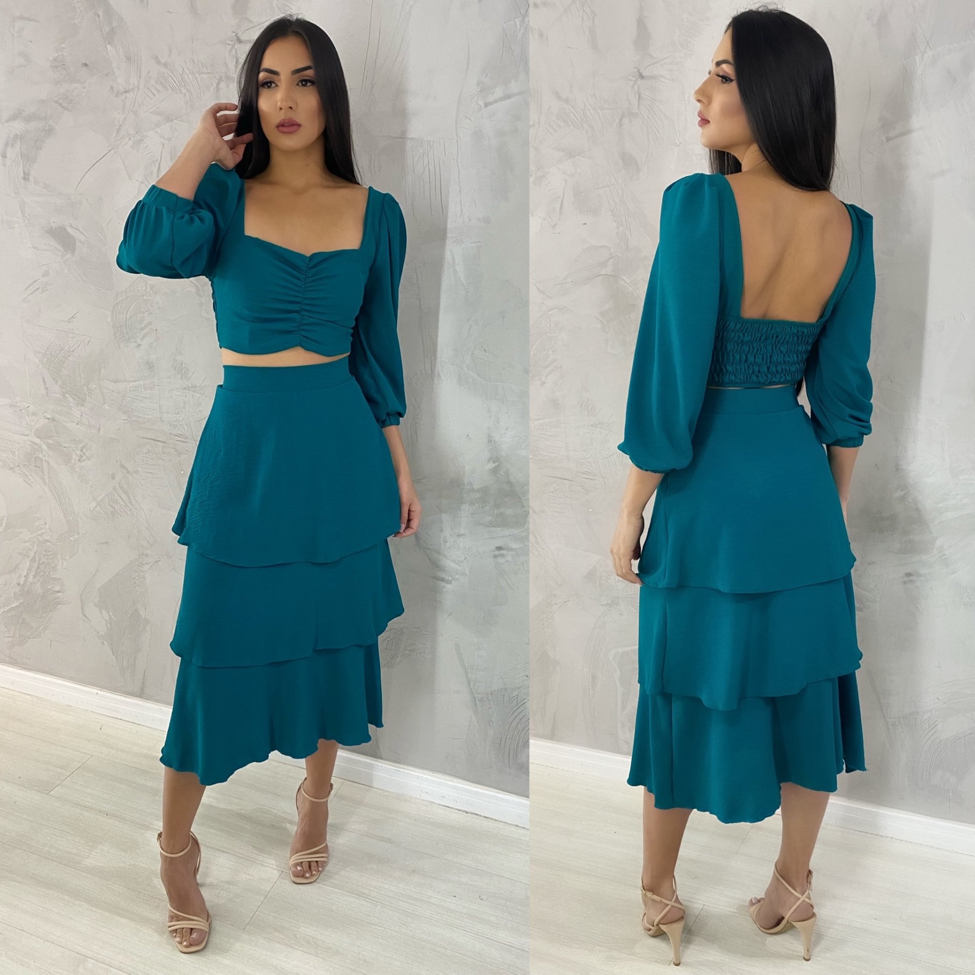 Cropped Olga em Duna - Verde Esmeralda - Imagem 3