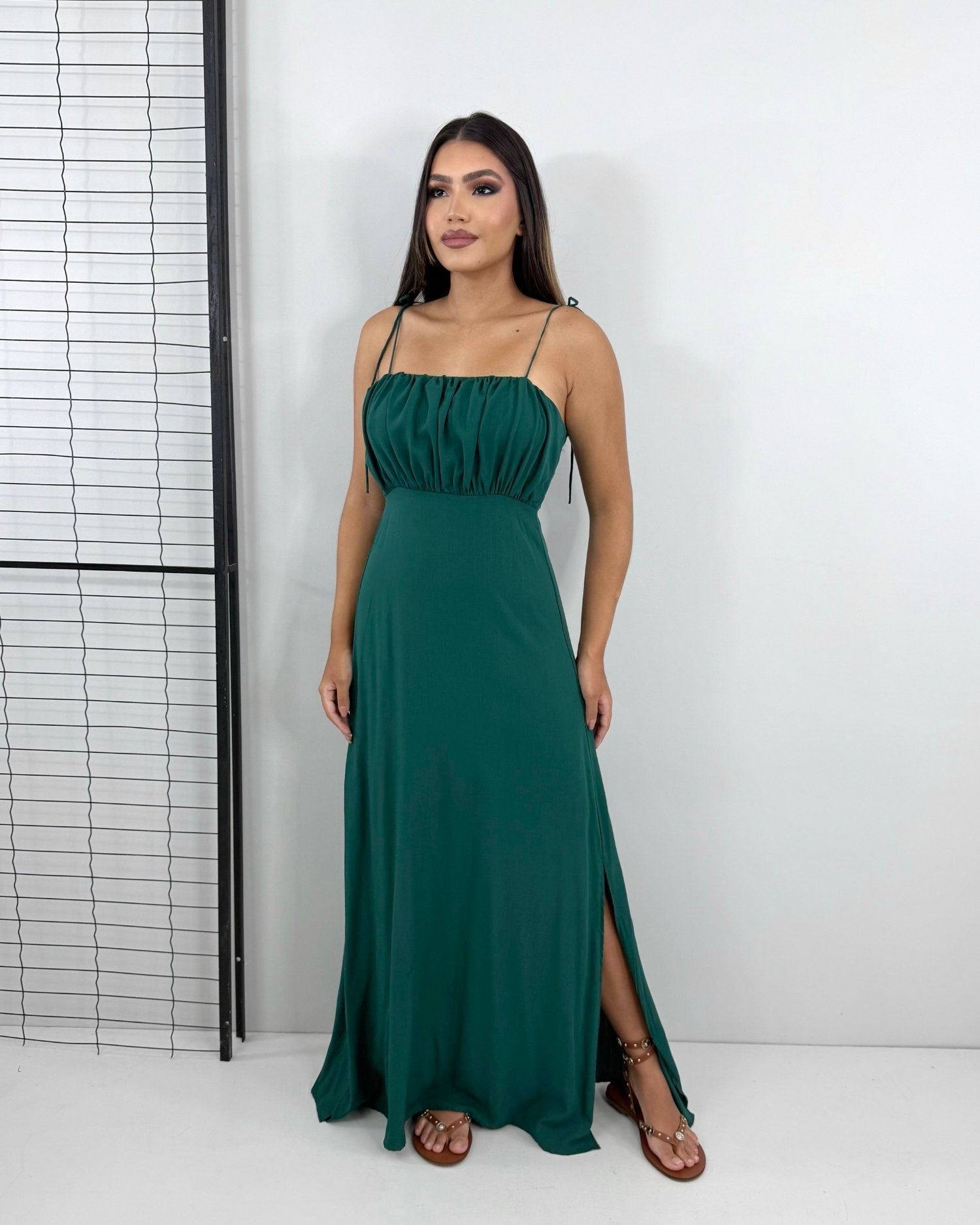 Vestido Drica Longo - Verde Amazônia