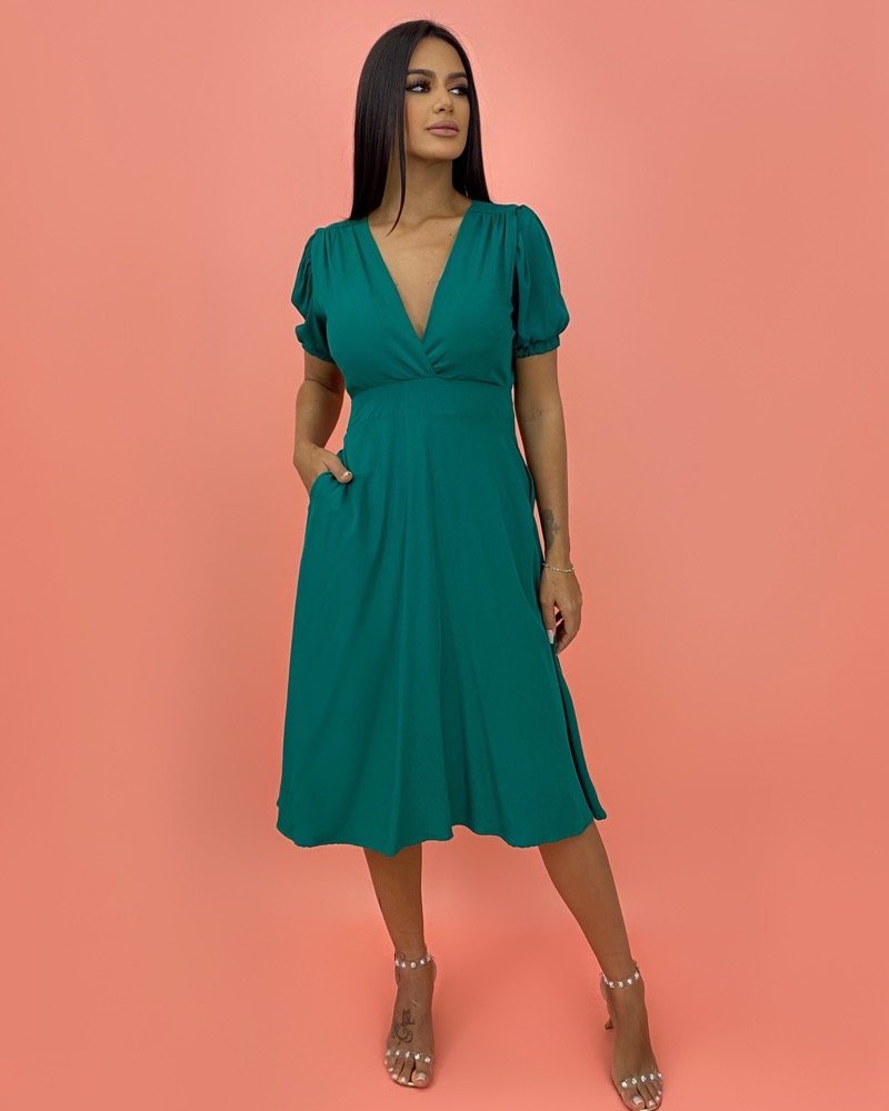 Vestido Clarice - Verde Amazônia - Imagem 3