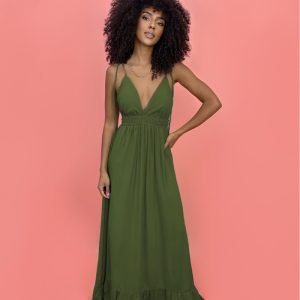 2dcb883bb8905071b59495a3fe8343bb.jpg Vestido Valentina Longo - Verde Militar