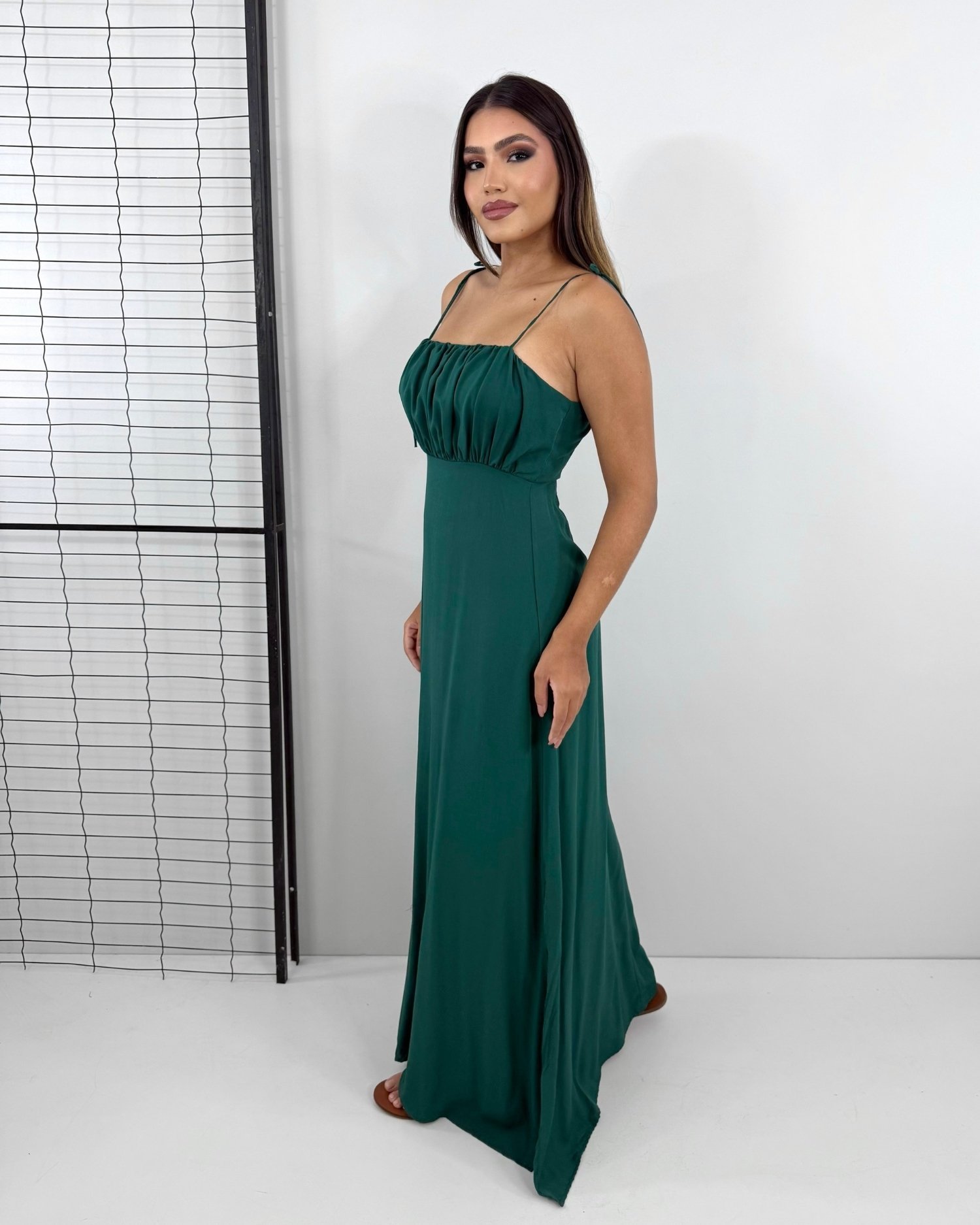 Vestido Drica Longo - Verde Amazônia - Imagem 3
