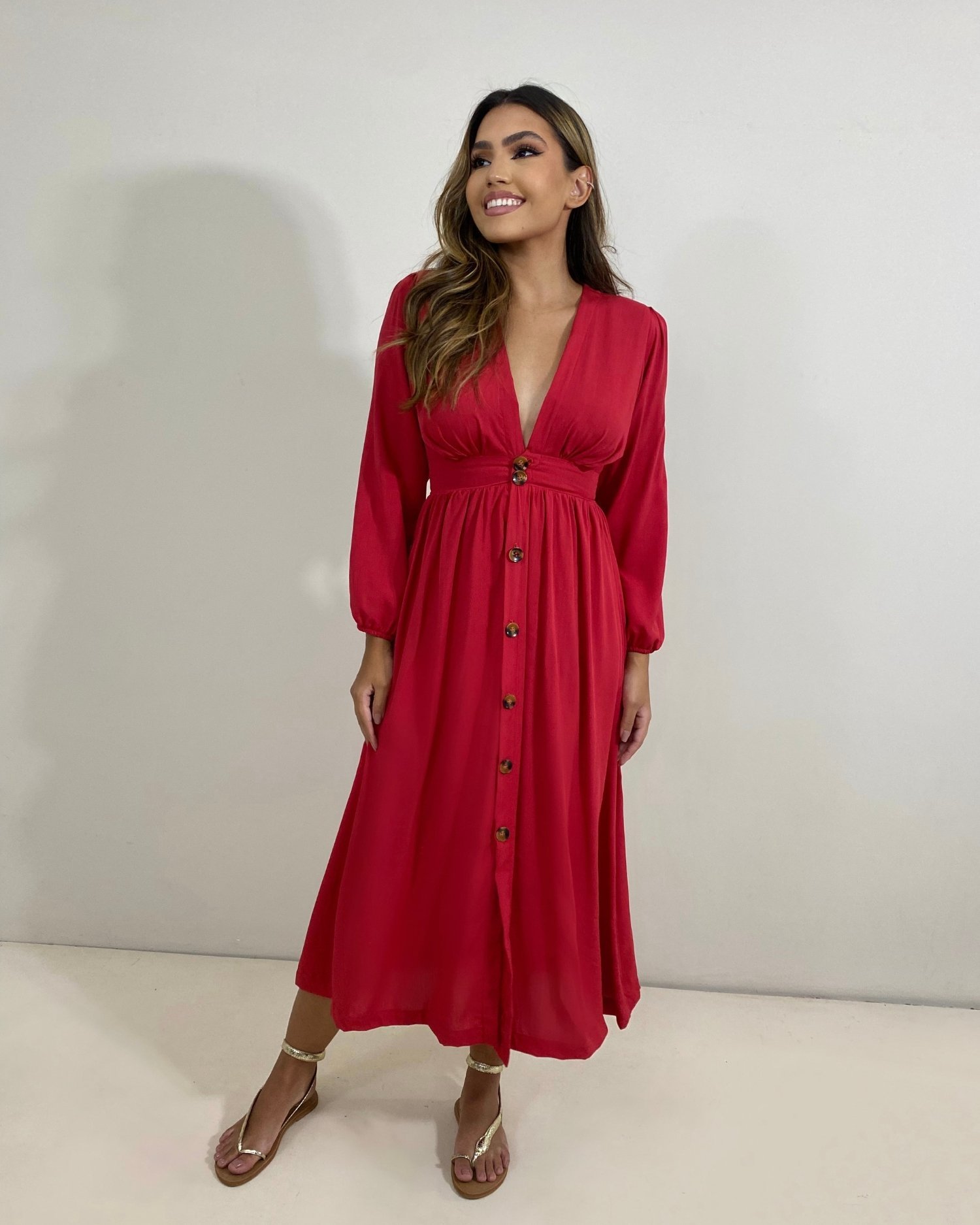 Vestido Clara - Vermelho - Imagem 2