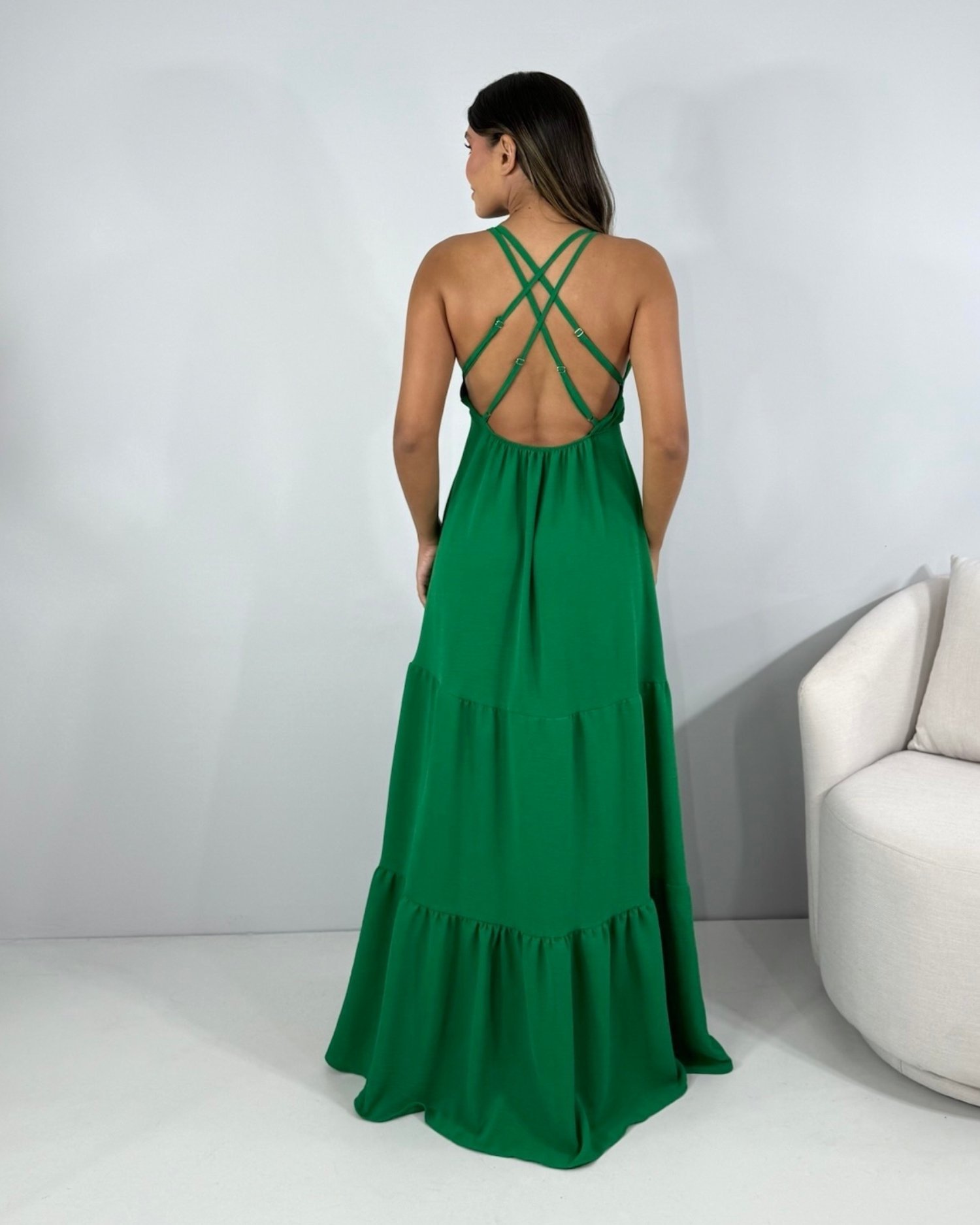 Vestido Noely - Verde Bandeira - Imagem 2