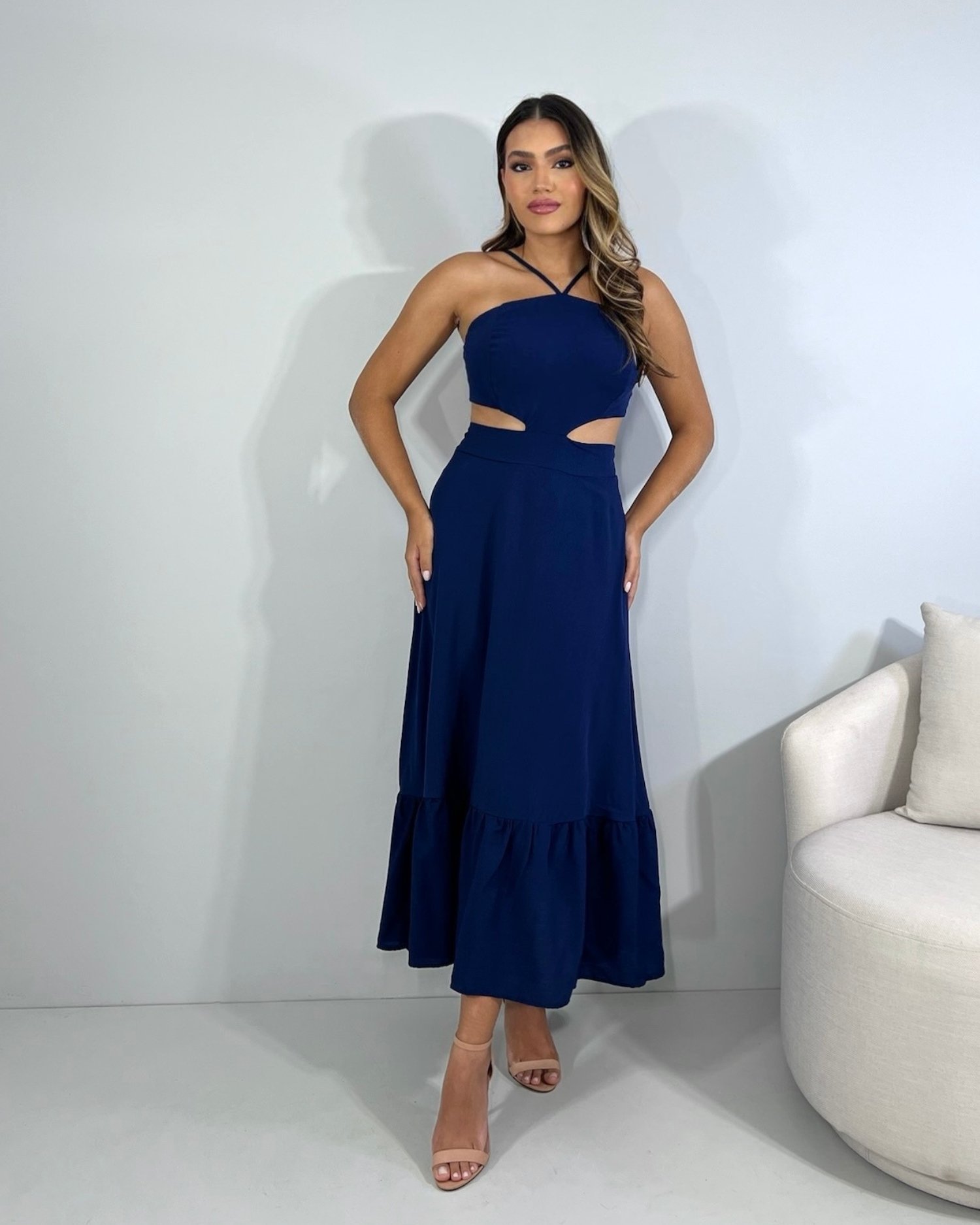 Vestido Aurora - Azul Marinho