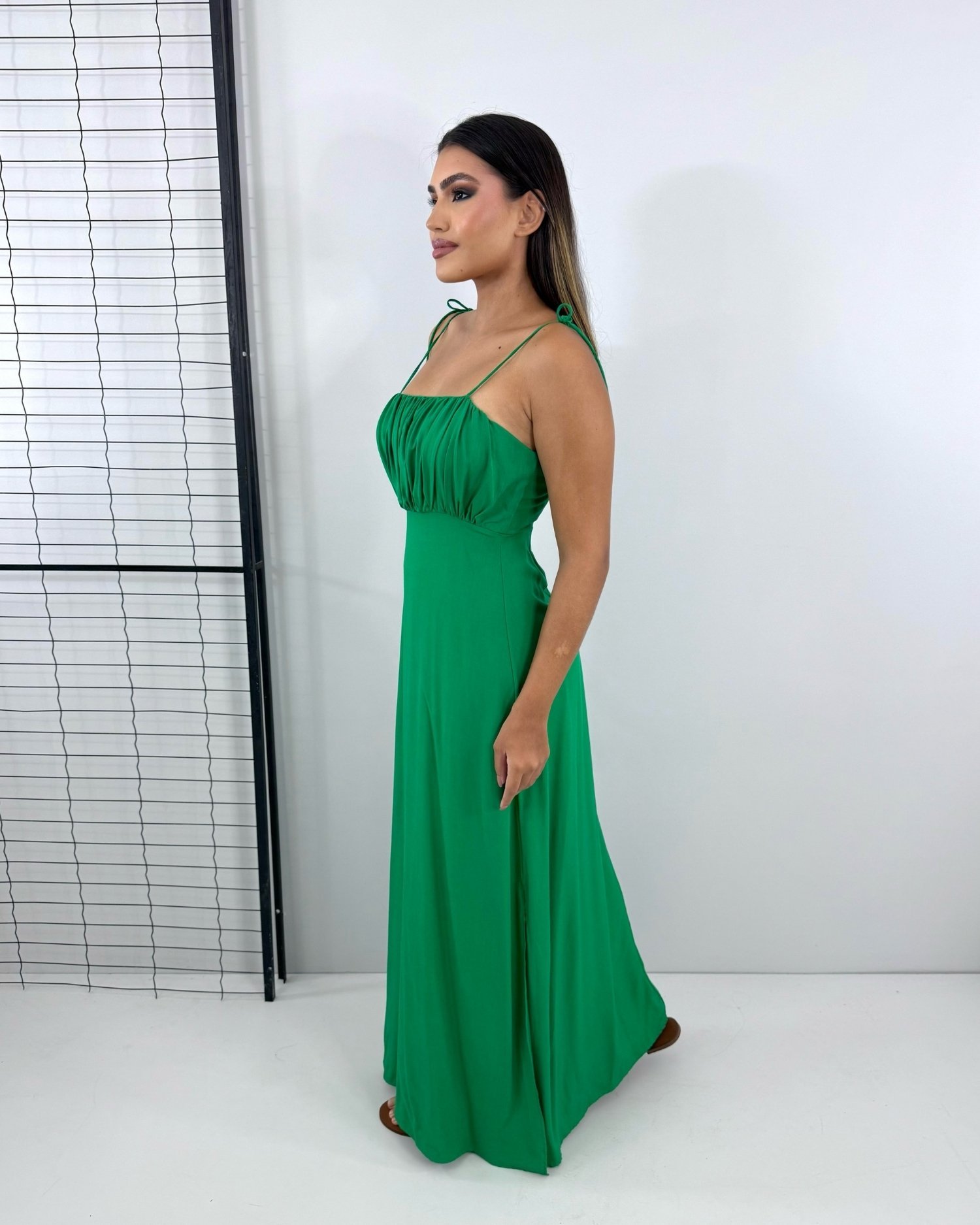 Vestido Drica Longo - Verde Bandeira - Imagem 3
