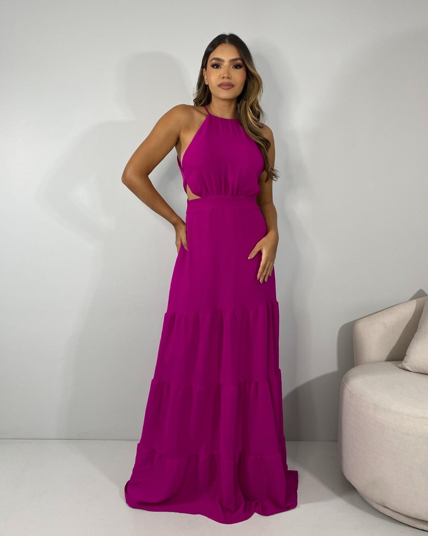 Vestido Estefane Longo - Fúcsia