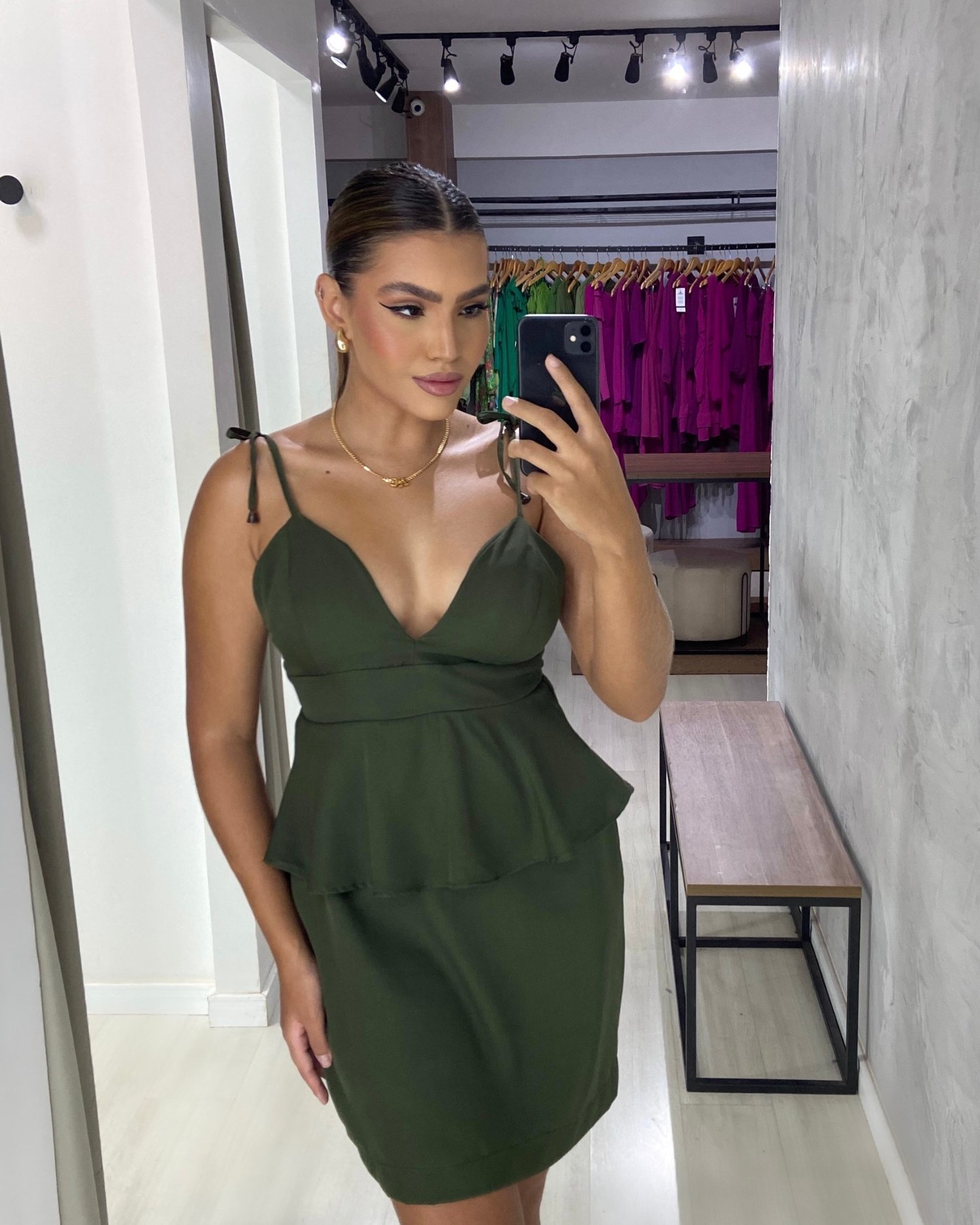 Vestido Cecília - Verde Militar - Imagem 3