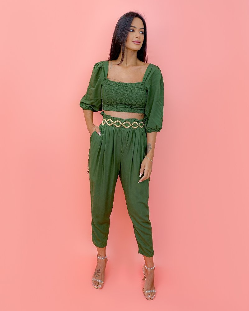 Calça Cíntia - Verde Militar - Imagem 2