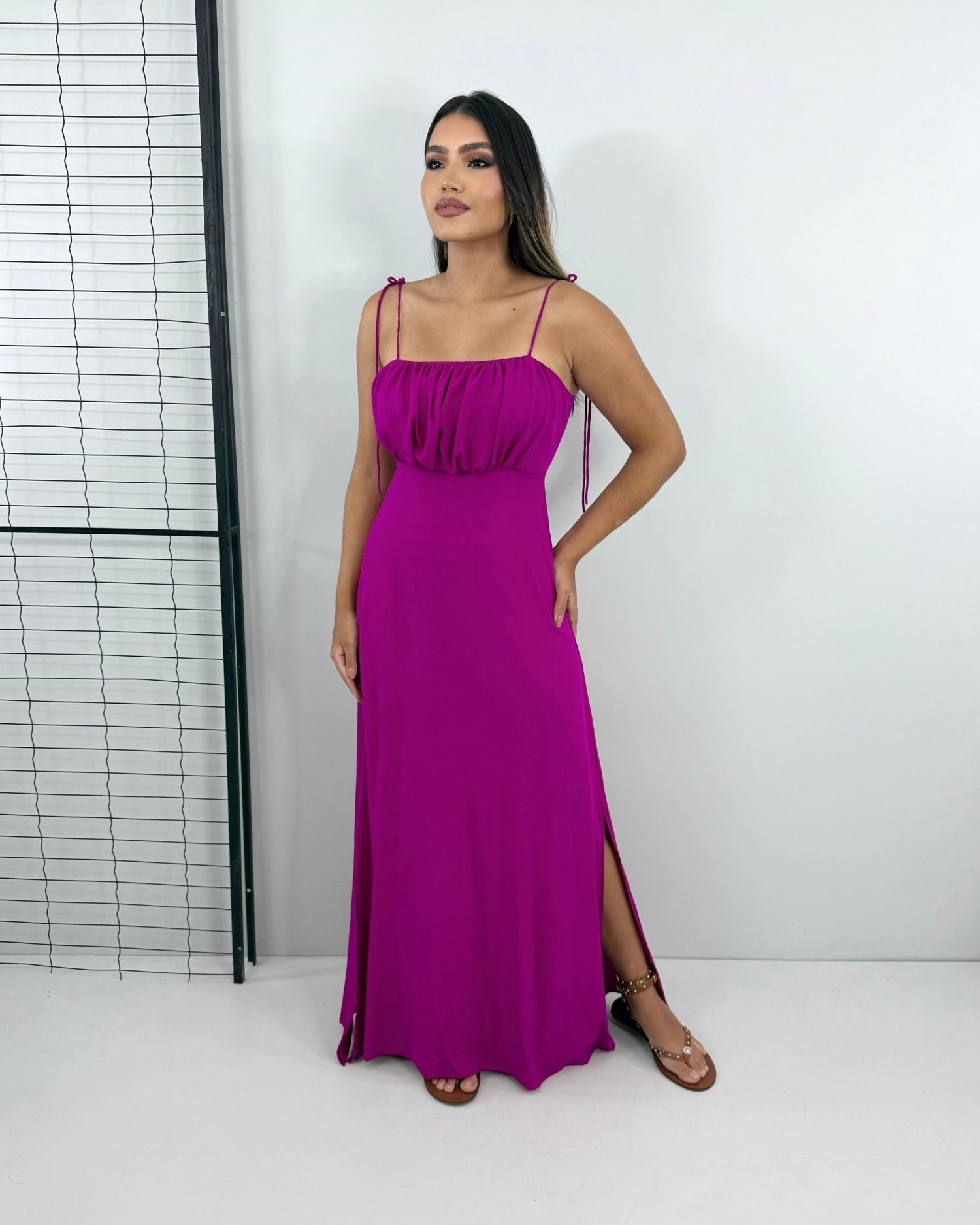 Vestido Drica Longo - Fúcsia