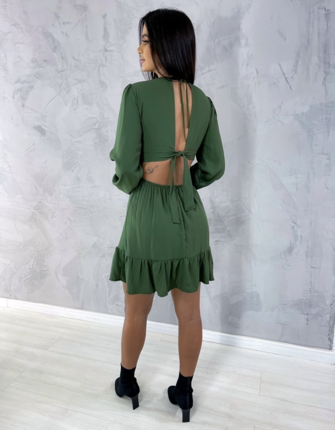Vestido Cláudia - Verde Militar - Imagem 3