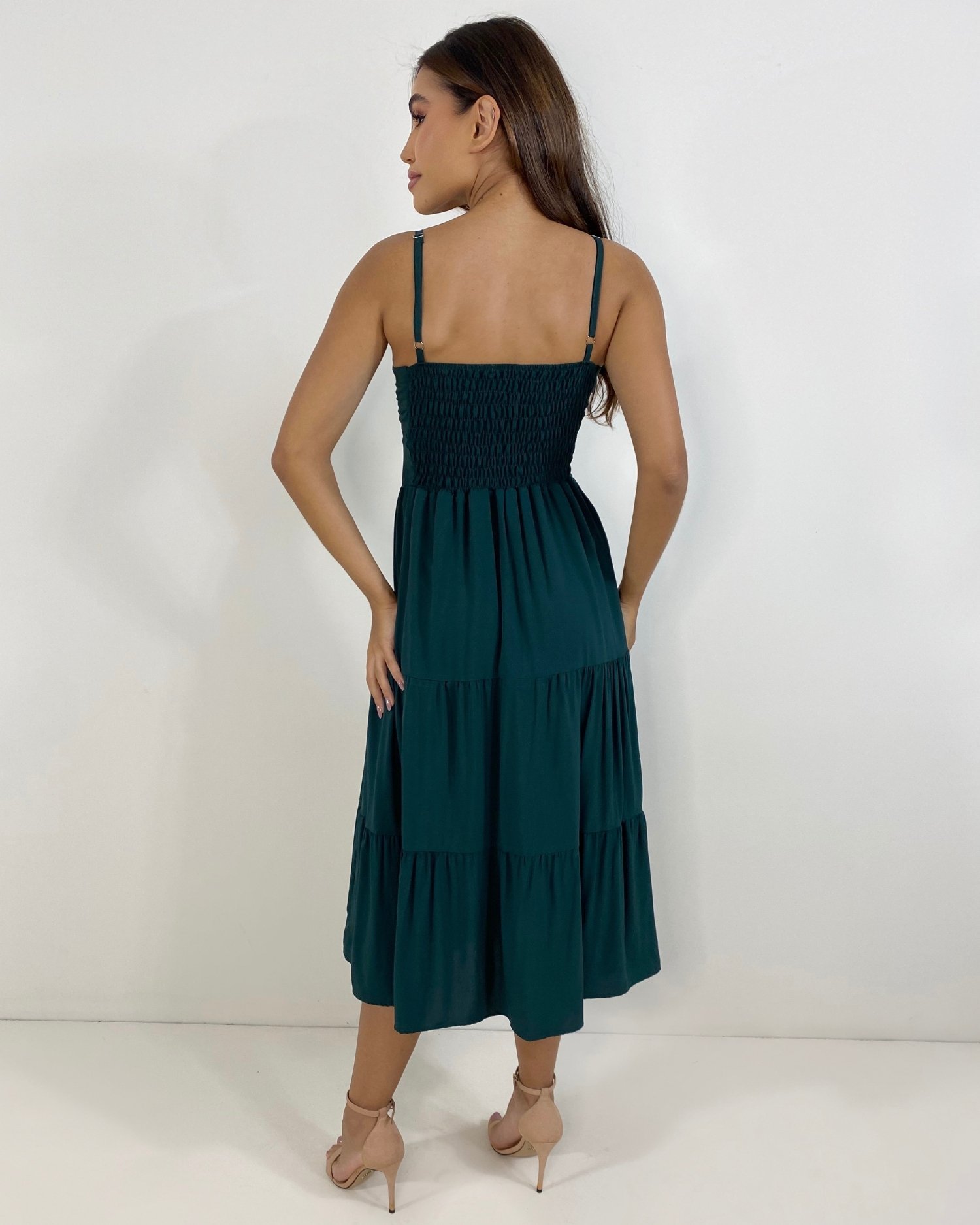 Vestido Jéssica Midi - Verde Esmeralda - Imagem 4