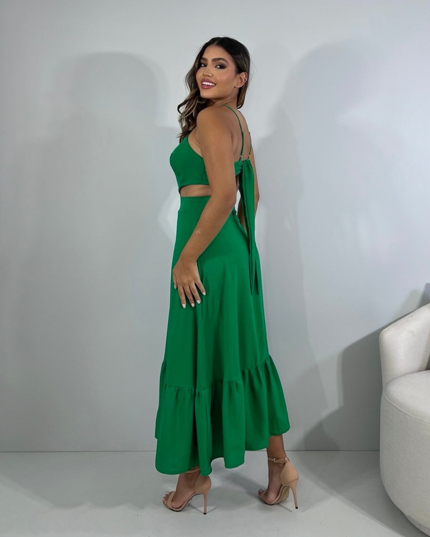 Vestido Aurora - Verde Bandeira - Imagem 3