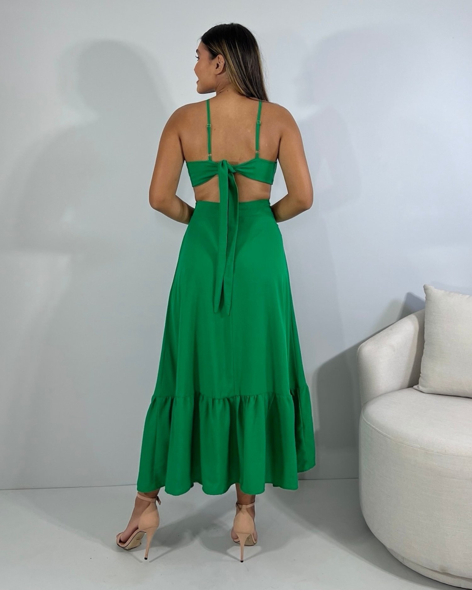 Vestido Aurora - Verde Bandeira - Imagem 4