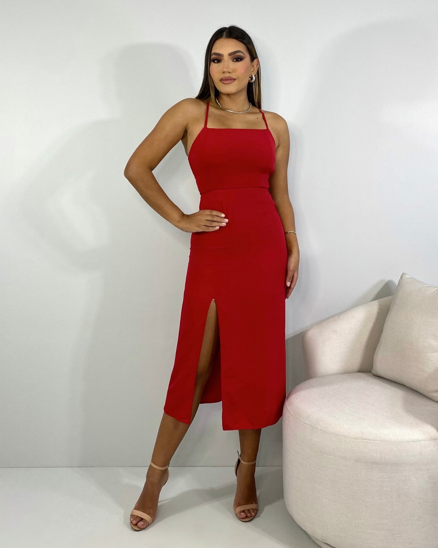 Vestido Edna - Vermelho - Imagem 3