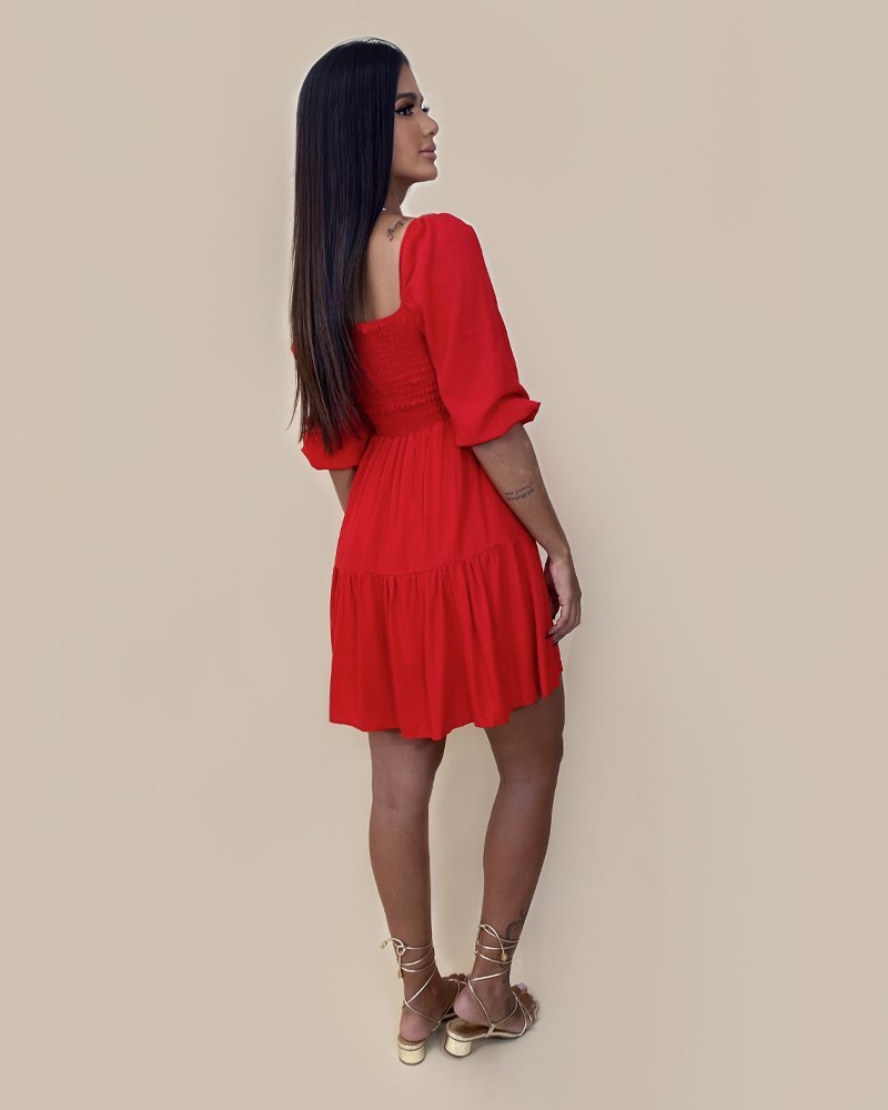 Vestido Juliana Curto - Vermelho - Imagem 3