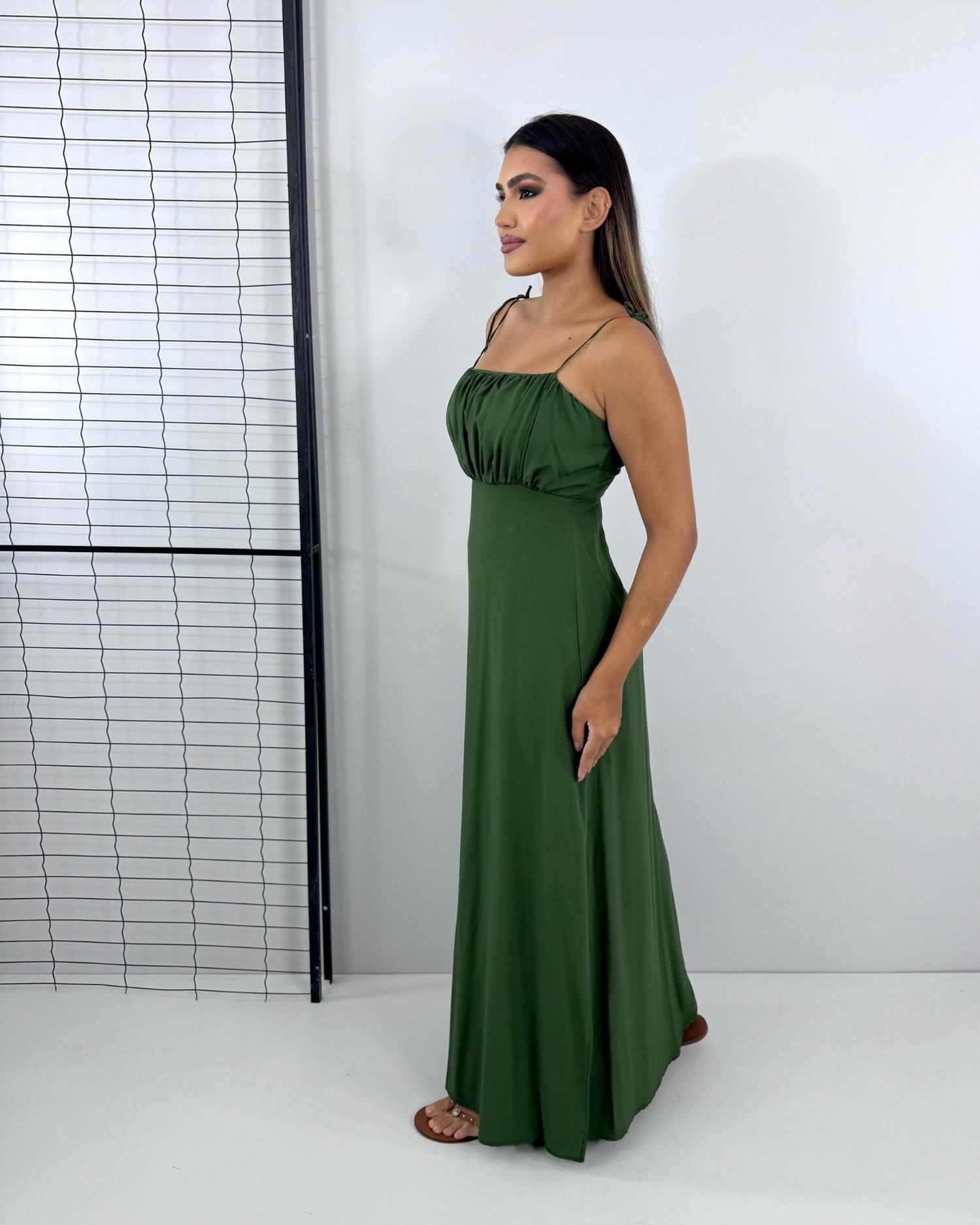 Vestido Drica Longo - Verde Militar - Imagem 3