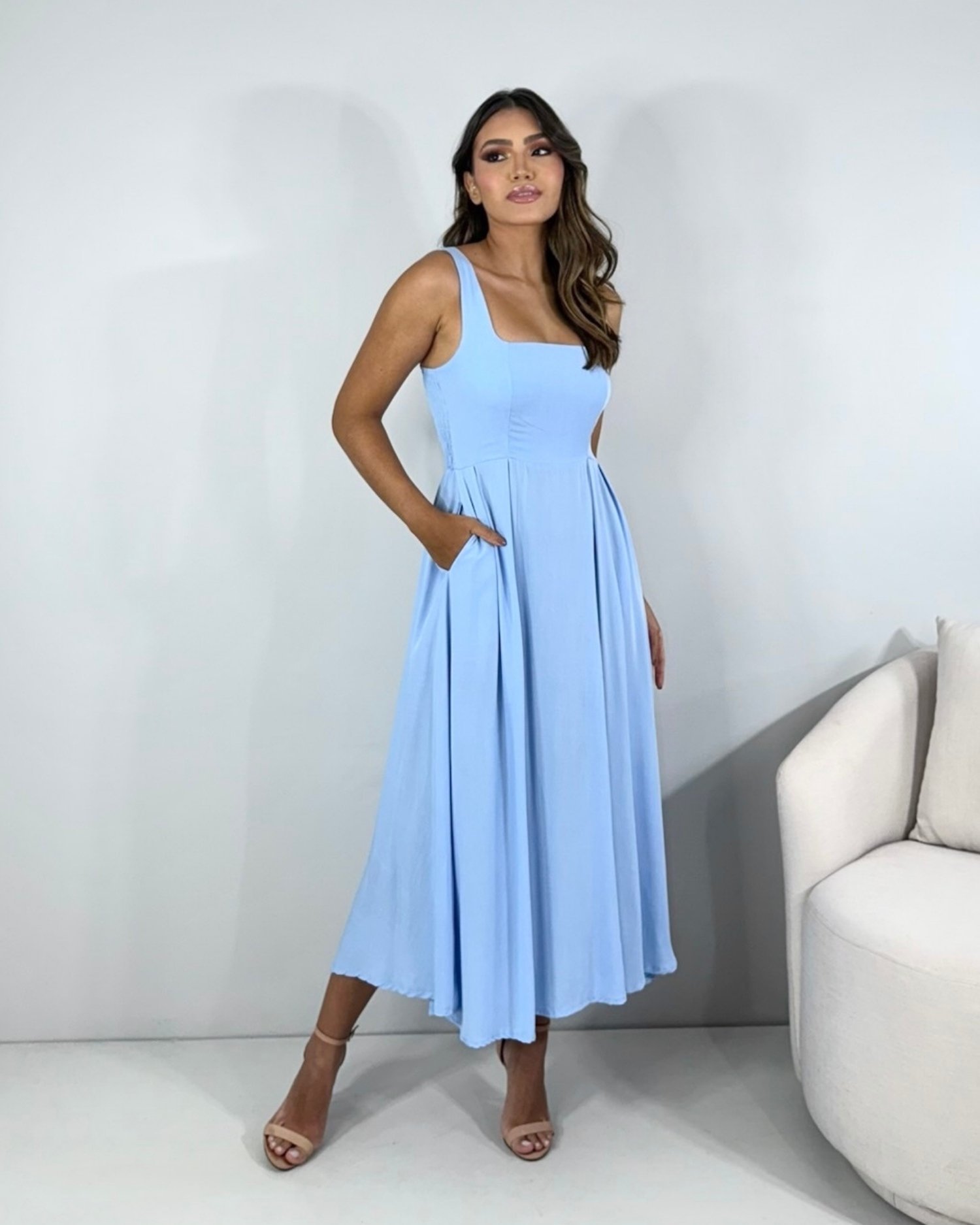 Vestido Samanta - Azul Serenity - Imagem 6