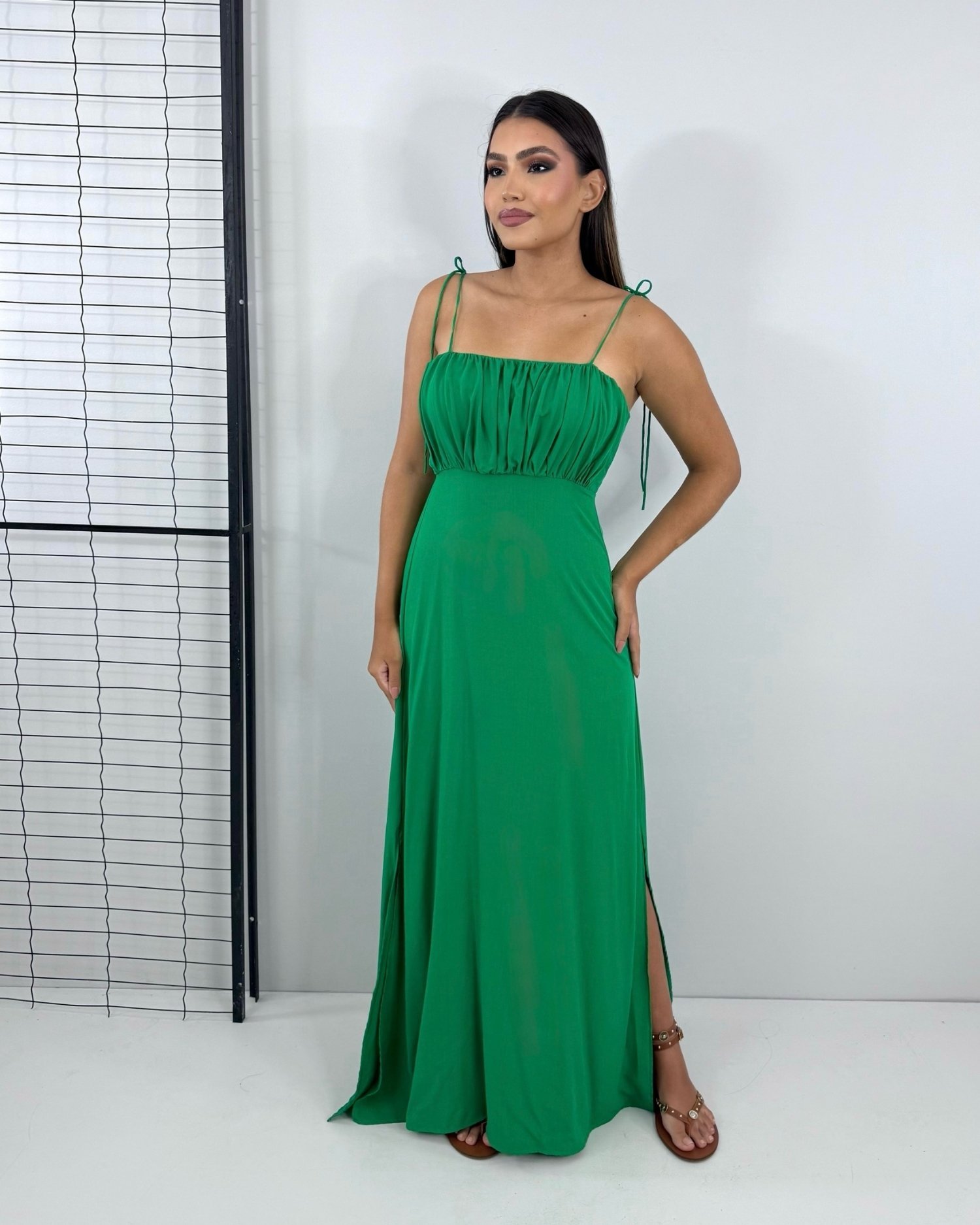 Vestido Drica Longo - Verde Bandeira - Imagem 2