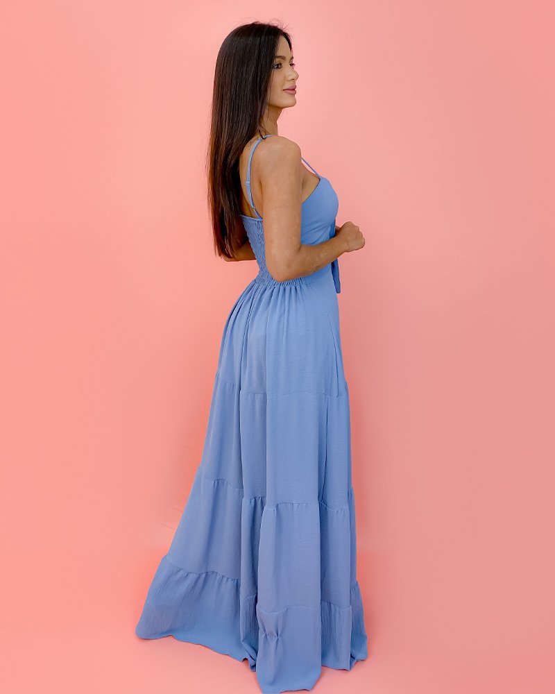 Vestido Camila - Azul Acinzentado - Imagem 2