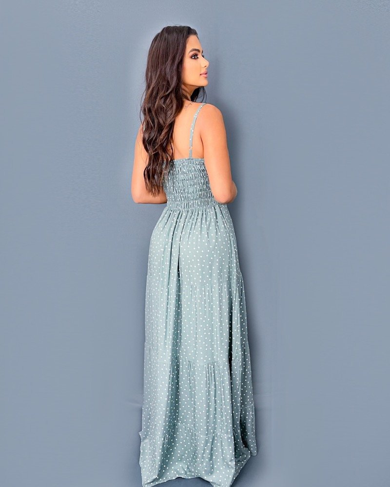 Vestido Camila - Poá Verde Claro - Imagem 2