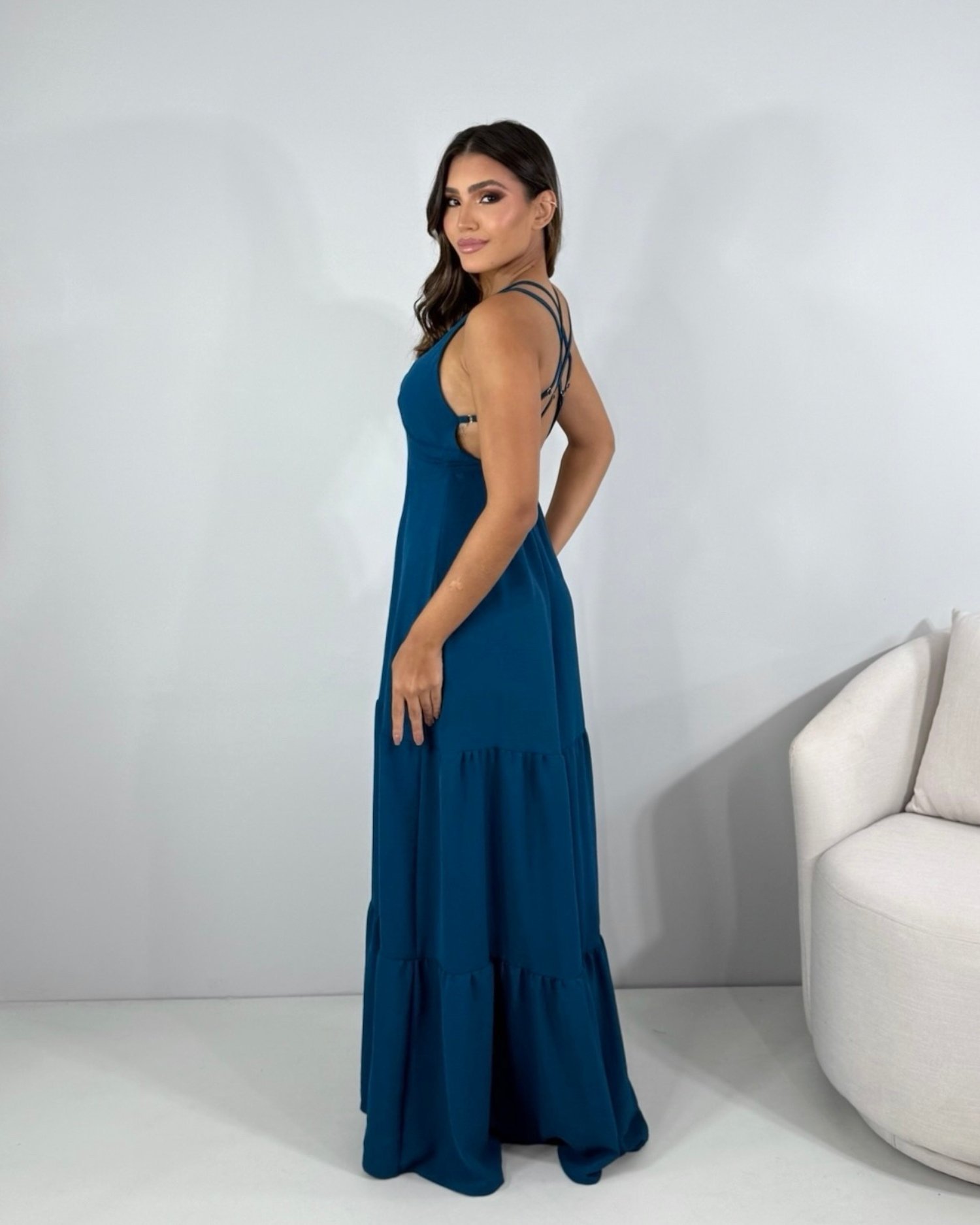 Vestido Noely - Azul Petróleo - Imagem 2
