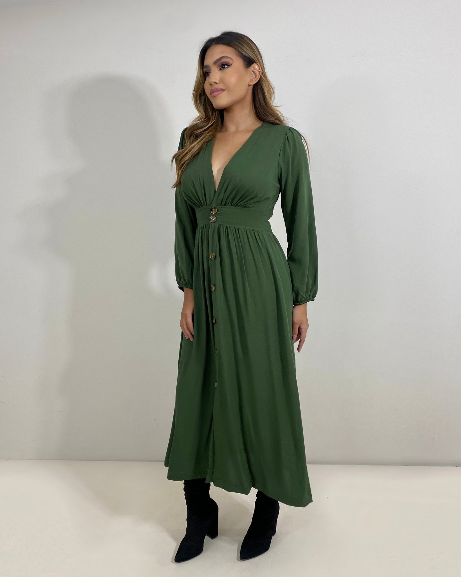 Vestido Clara - Verde Militar - Imagem 4