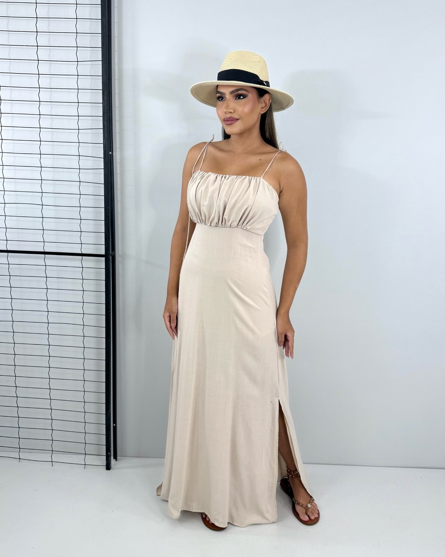 Vestido Drica Longo - Nude