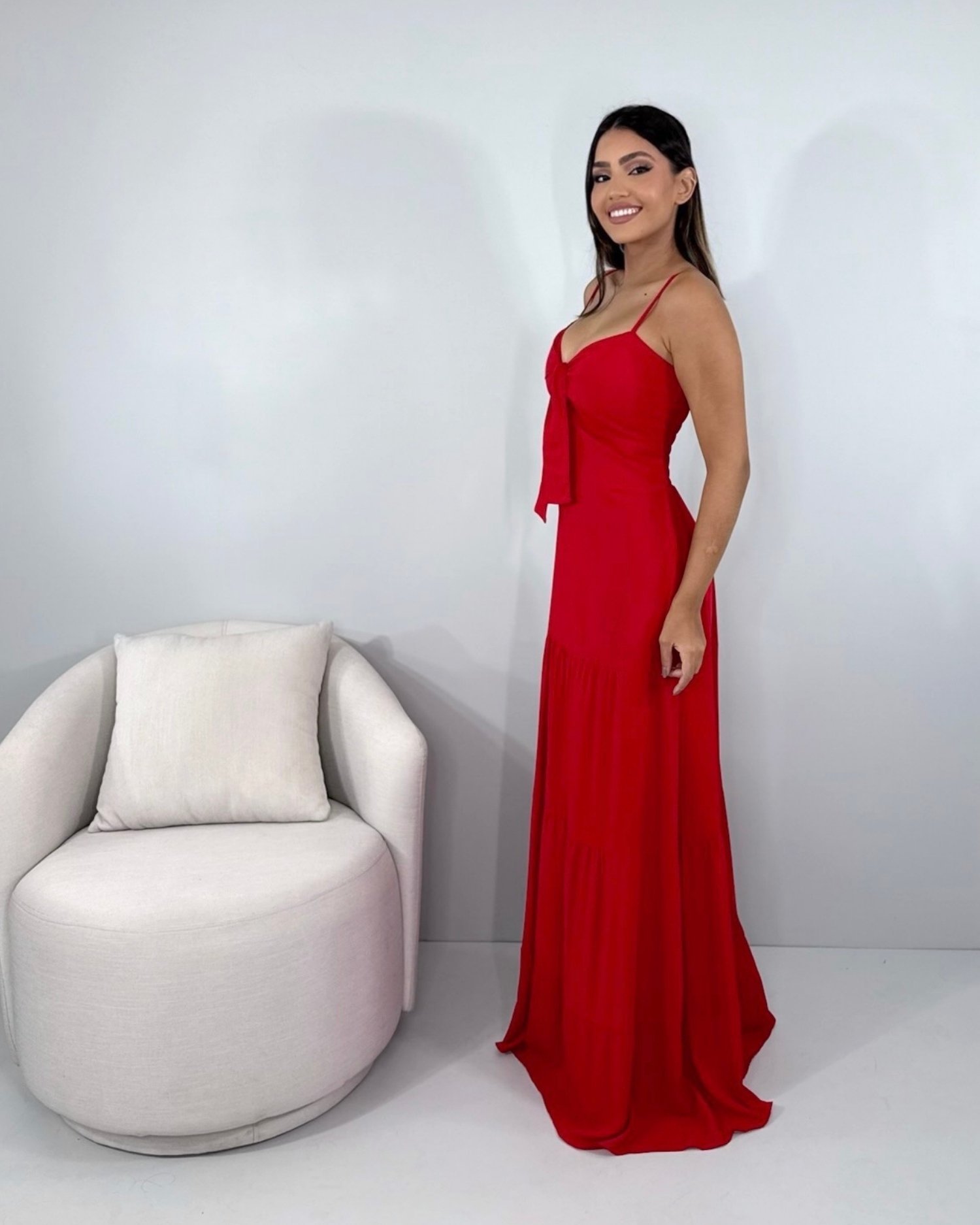 Vestido Camila - Vermelho - Imagem 3