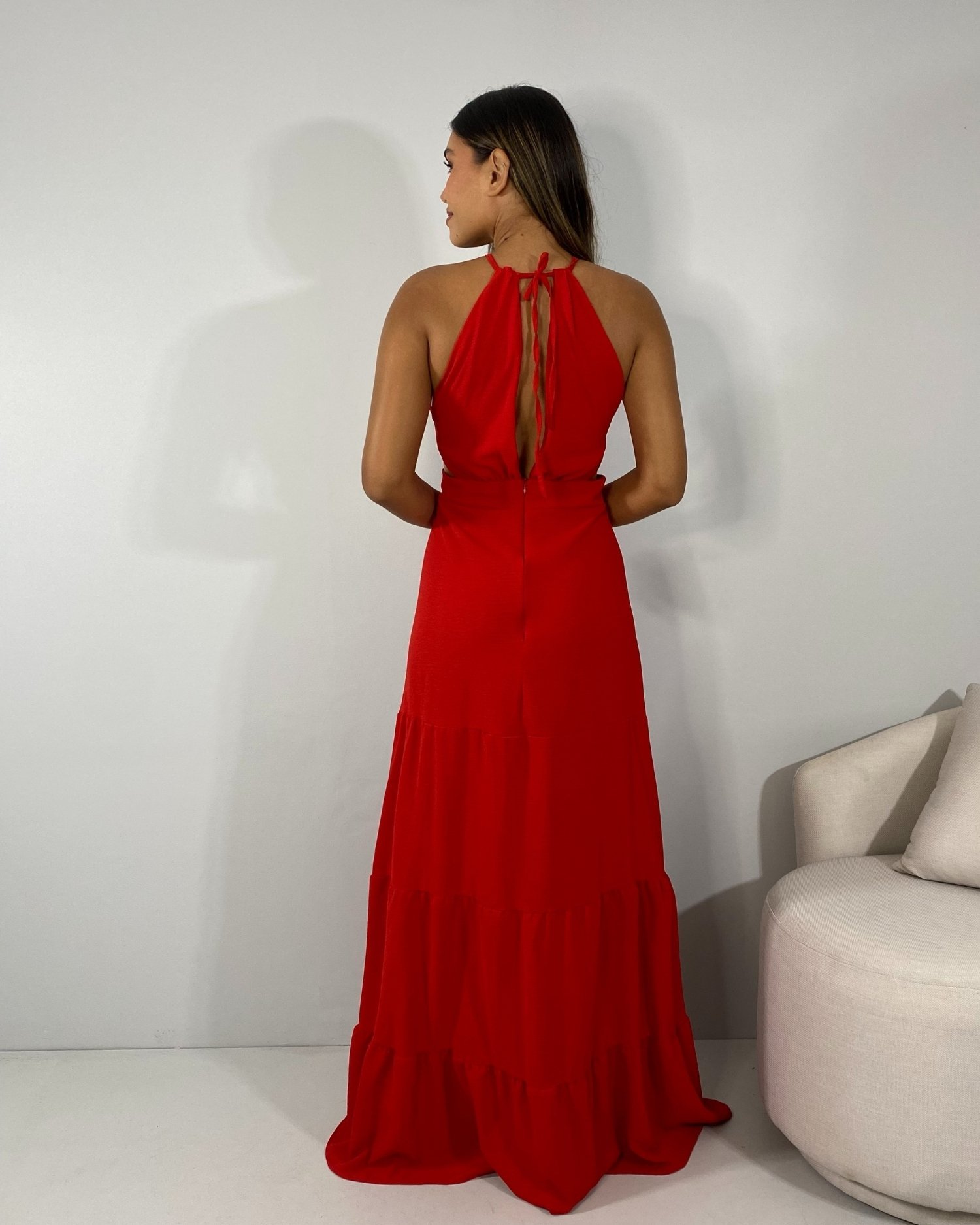 Vestido Estefane Longo - Vermelho - Imagem 4