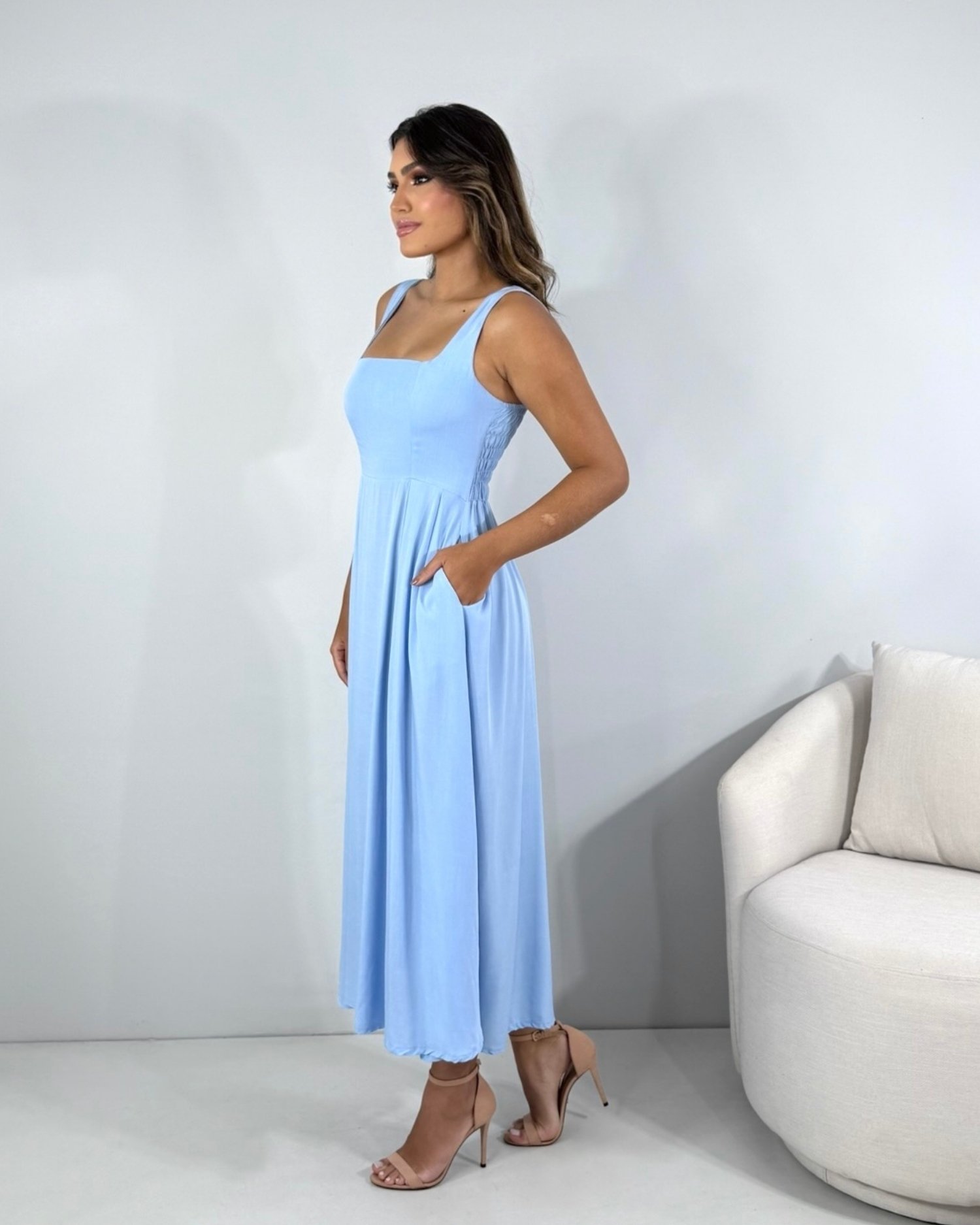 Vestido Samanta - Azul Serenity - Imagem 4