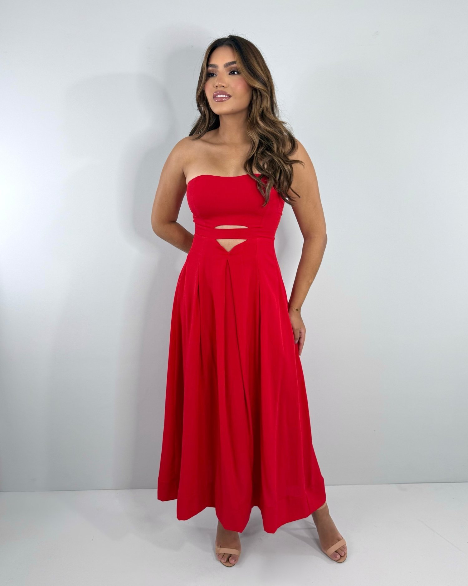 Vestido Maria Flor - Vermelho - Imagem 3