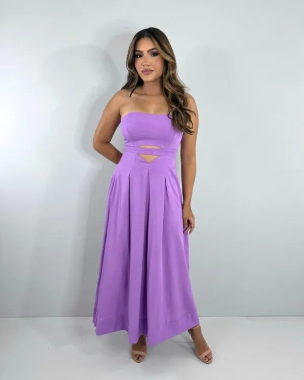 Vestido Maria Flor - Lilás