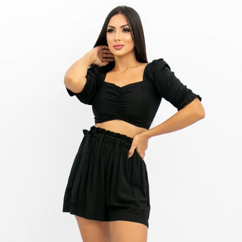 Conjunto Top Short Paloma - Preto