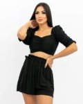 Conjunto Top Short Paloma – Preto