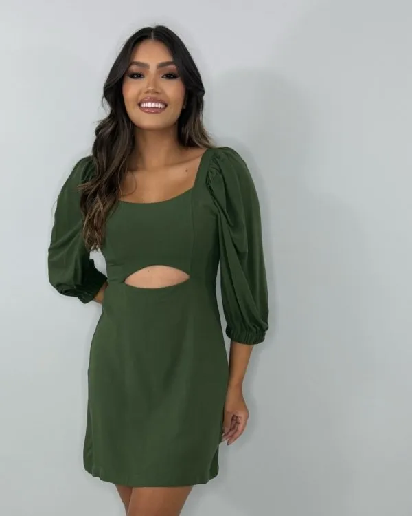 Vestido Yuna - Verde Militar