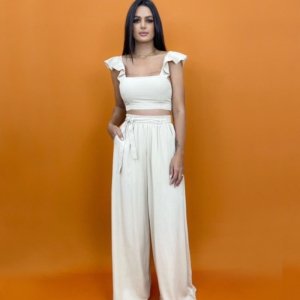 Calça Pantalona - Nude - Image 1