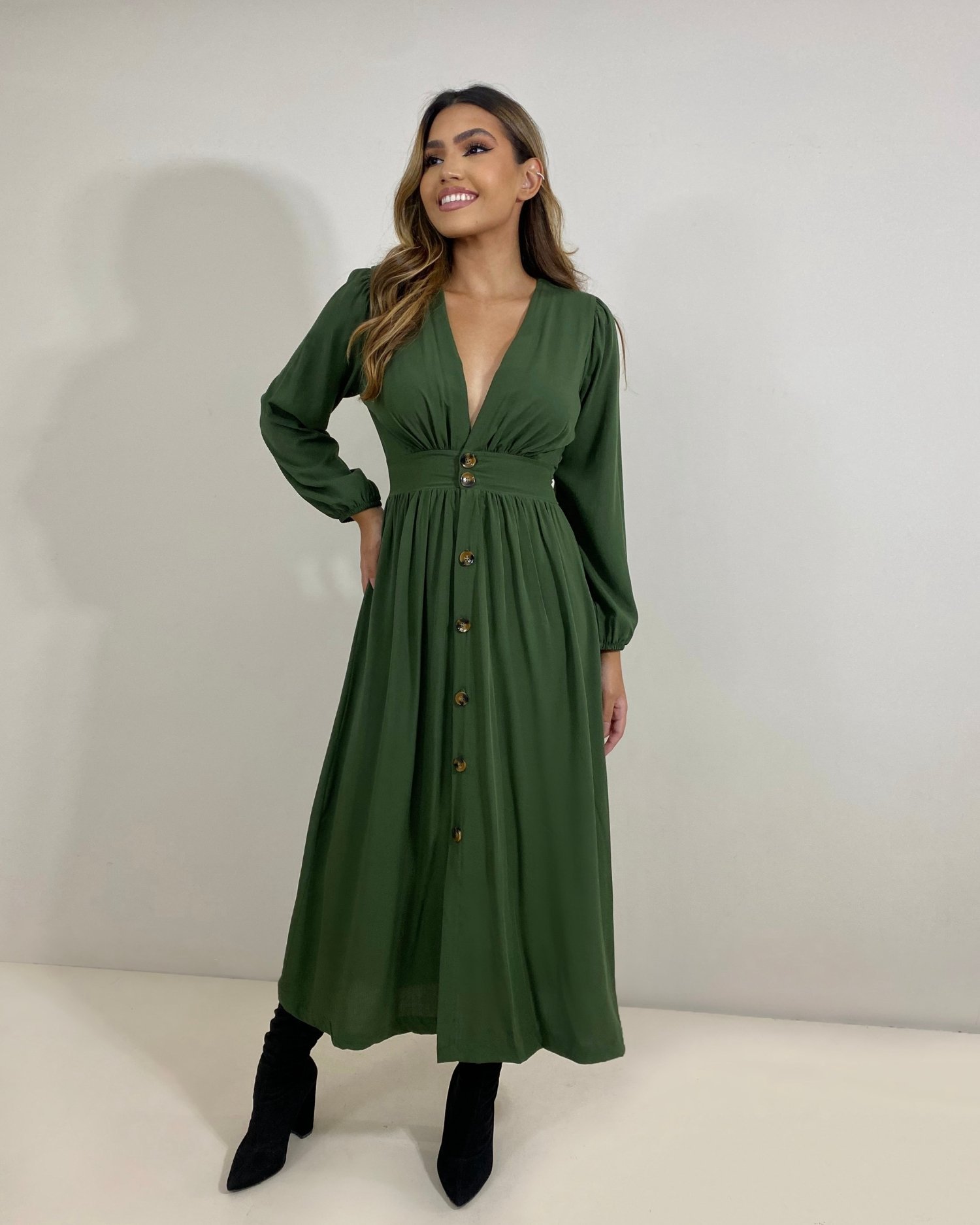 Vestido Clara - Verde Militar - Image 3