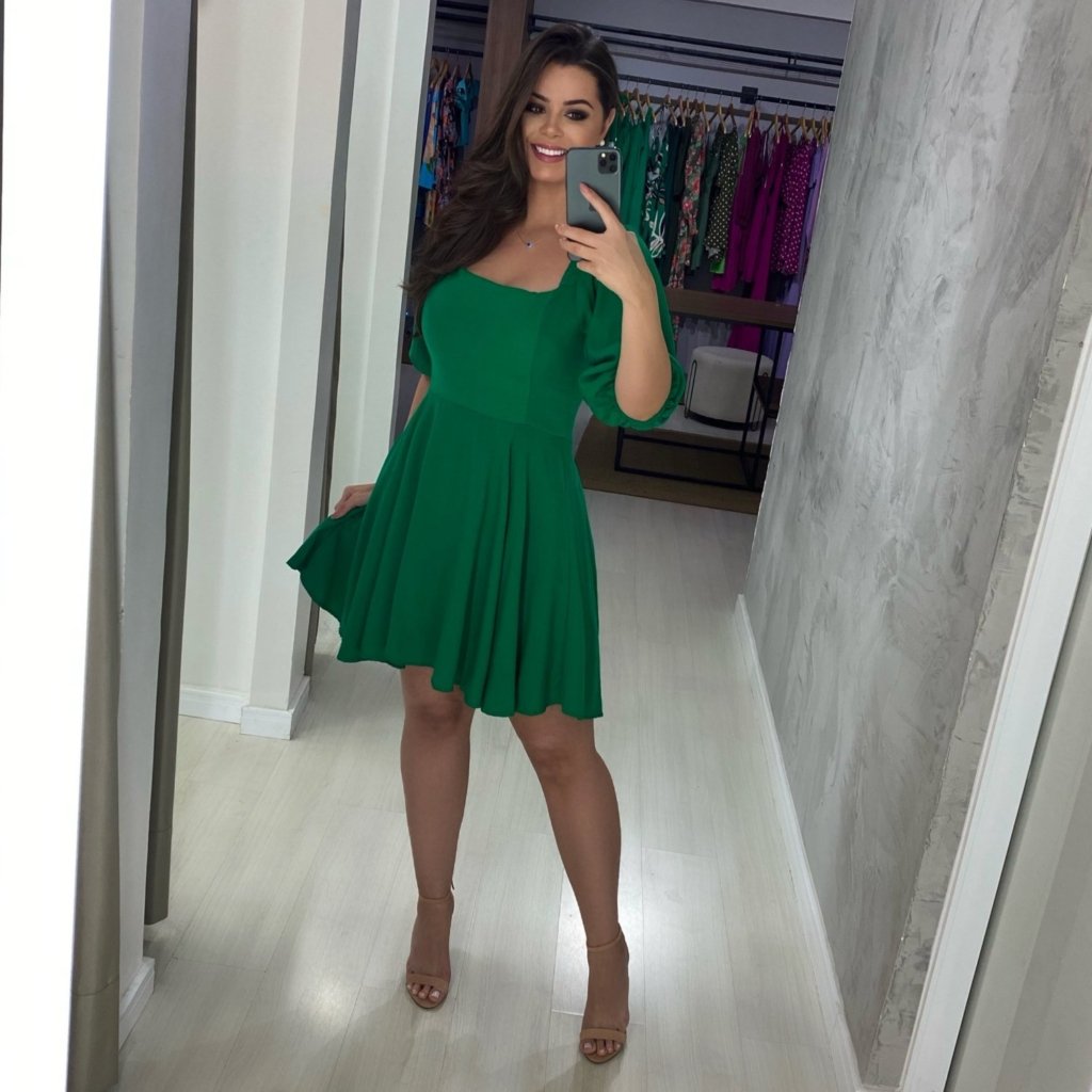 Vestido Anne - Verde Bandeira