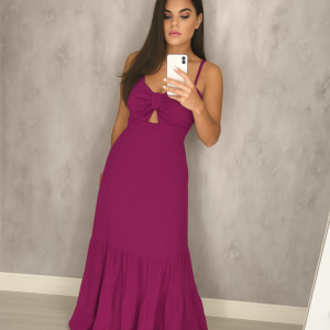 Vestido Jéssica Longo - Fúcsia - Image 1