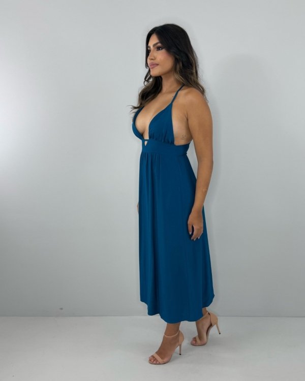 Vestido Heloína - Azul Petróleo
