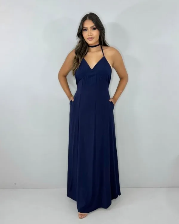 Vestido Victória - Azul Marinho