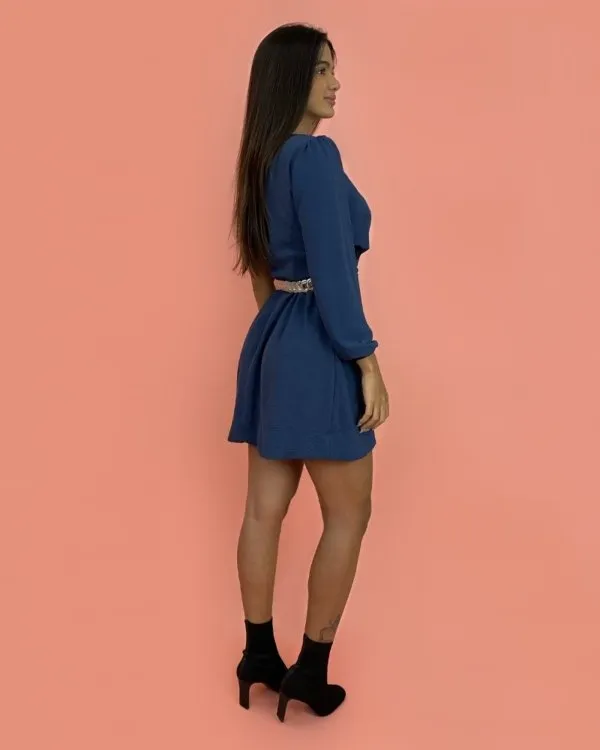 Vestido Luna em Duna - Azul Egeu