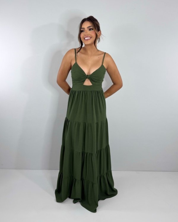 Vestido Cátia - Verde Militar