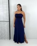 Vestido Drica Longo – Azul Marinho