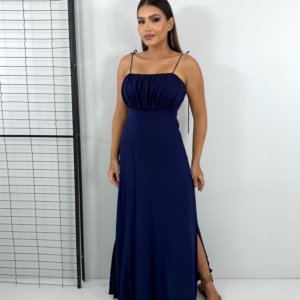 Vestido Drica Longo - Azul Marinho - Image 1