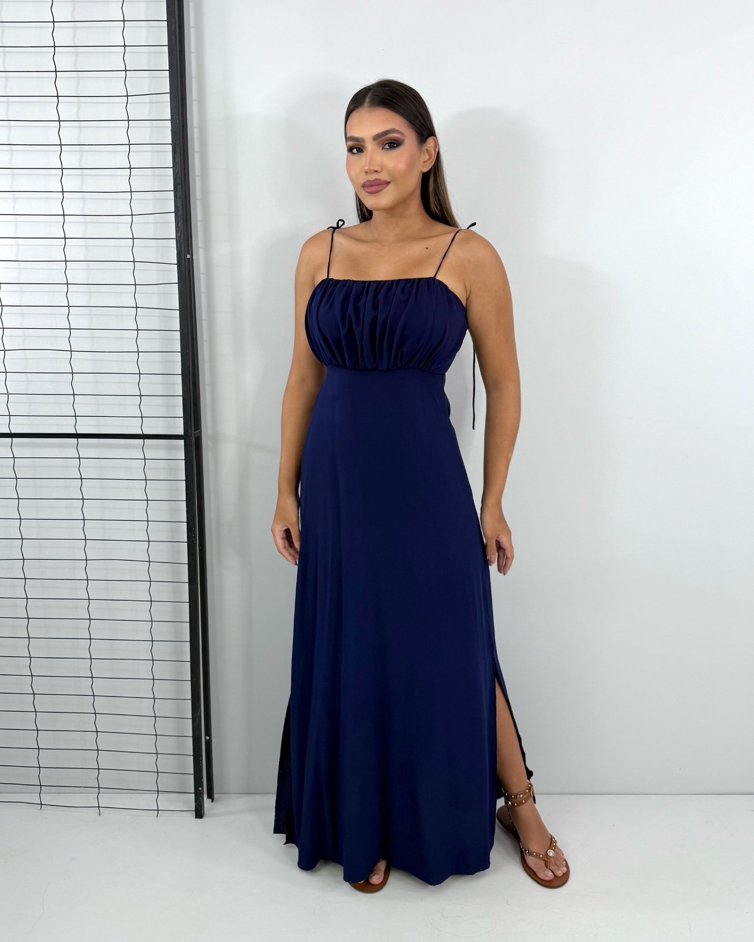 Vestido Drica Longo - Azul Marinho - Image 1