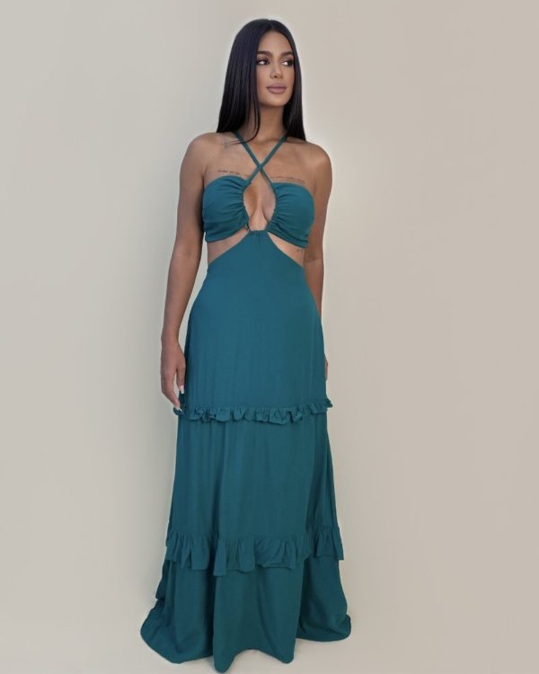 Vestido Michelle - Verde Amazônia