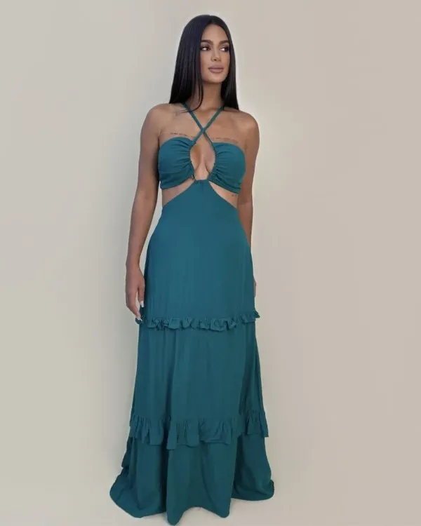 Vestido Michelle - Verde Amazônia